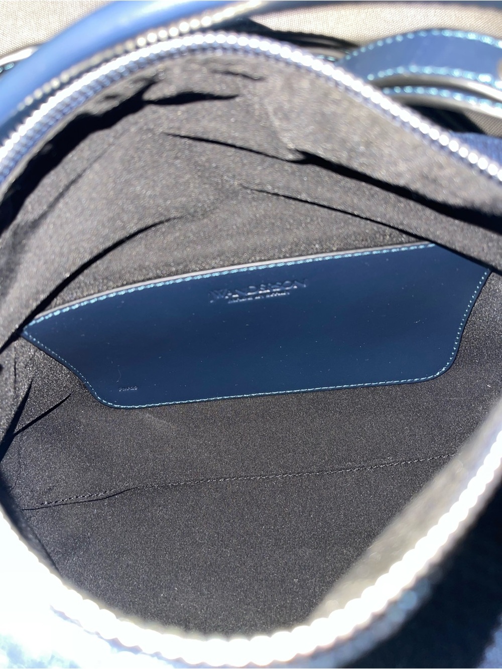 JW Anderson Corner Acid Wash Denim Zipped Crossbody Bag - Picture 4 of 5
